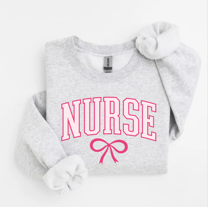 Pink Nurse Logo Sweatshirt – Medical Staff Casual Wear